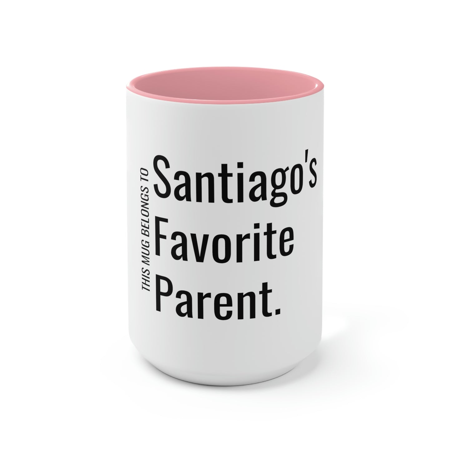 Santiago's Favorite Parent. Two-Tone Coffee Mugs, 15oz