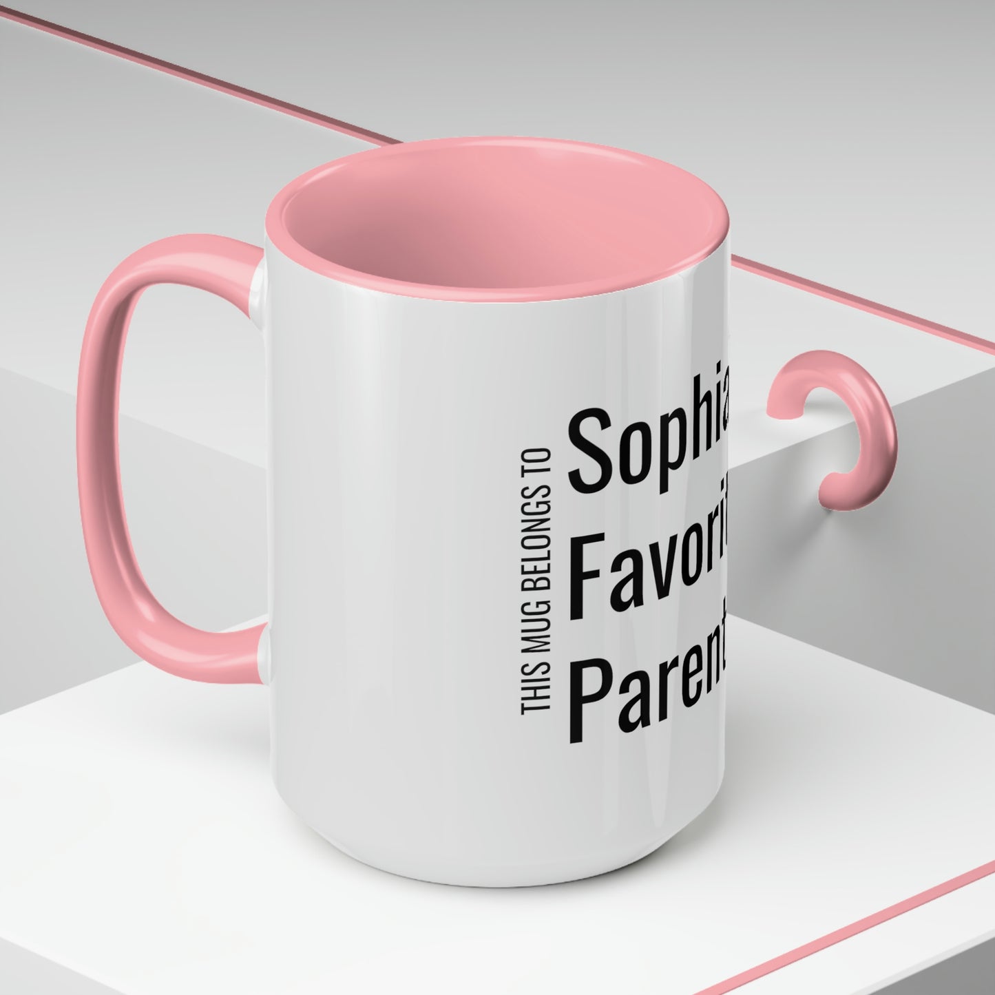 Sophia's Favorite Parent. Two-Tone Coffee Mugs, 15oz