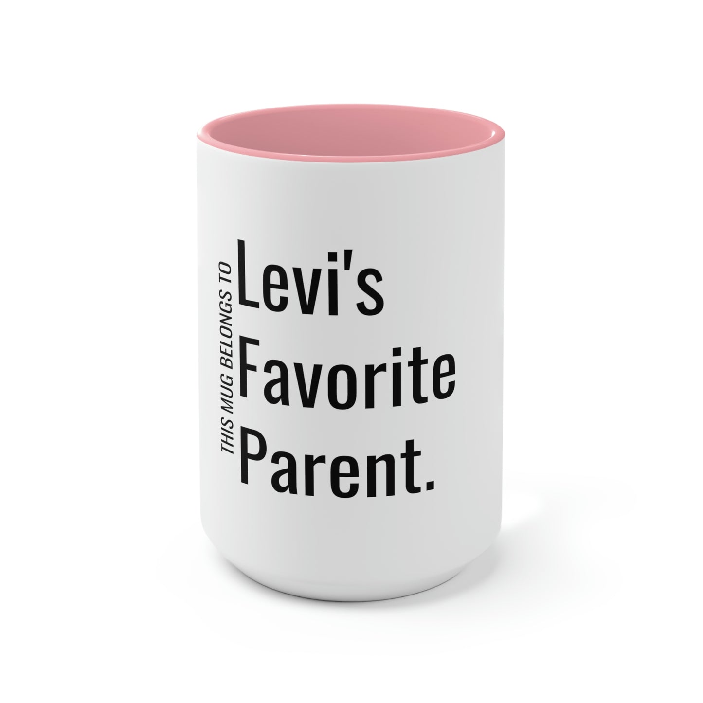 Levi's Favorite Parent. Two-Tone Coffee Mugs, 15oz
