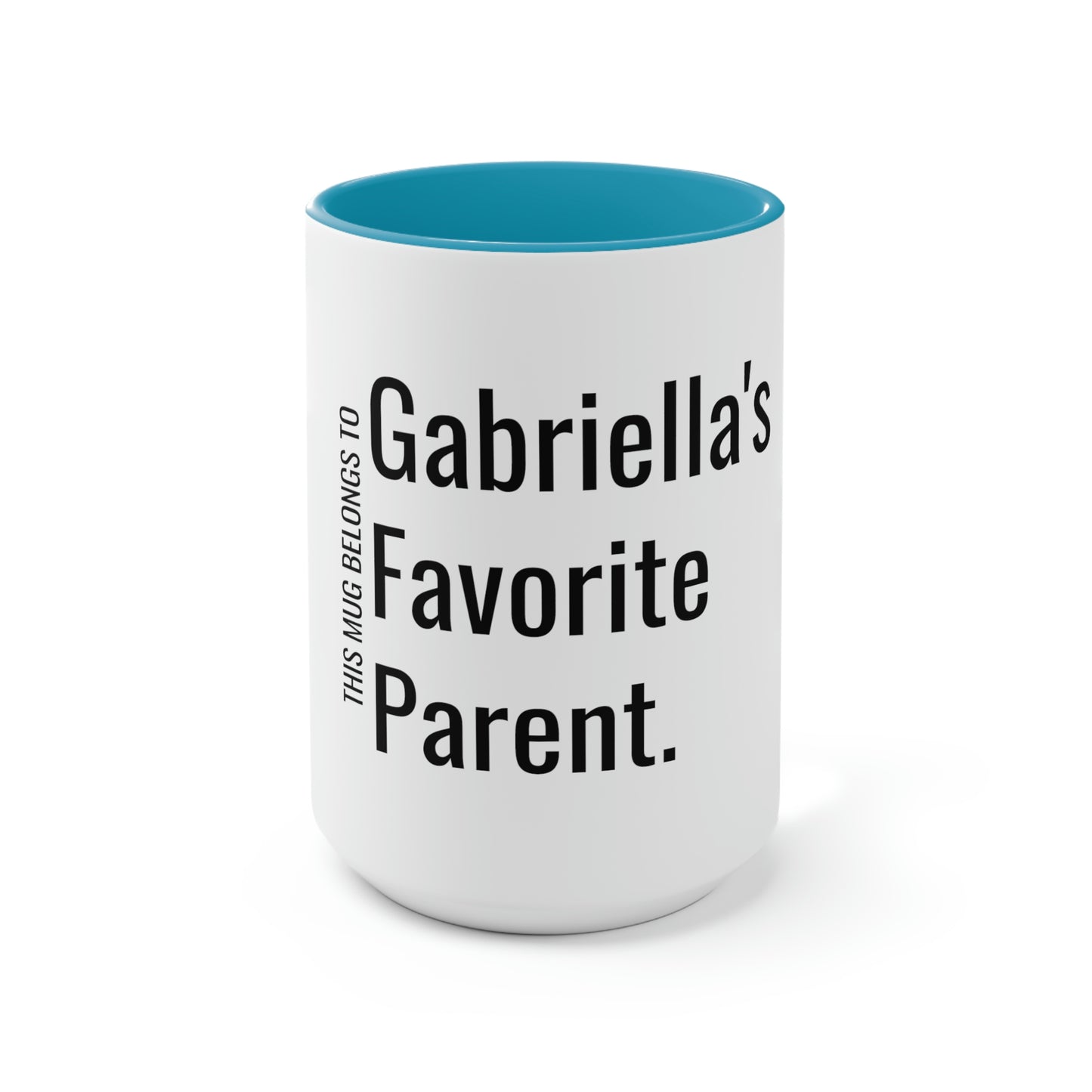 Gabriella's Favorite Parent. Two-Tone Coffee Mugs, 15oz