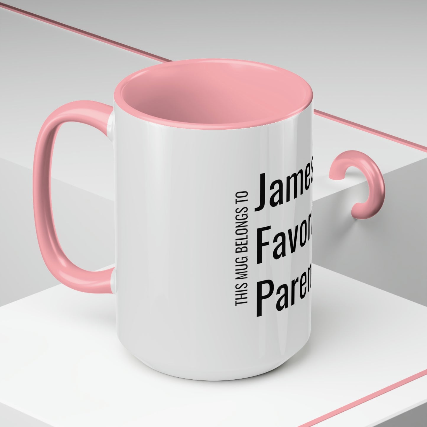 Jameson's Favorite Parent. Two-Tone Coffee Mugs, 15oz