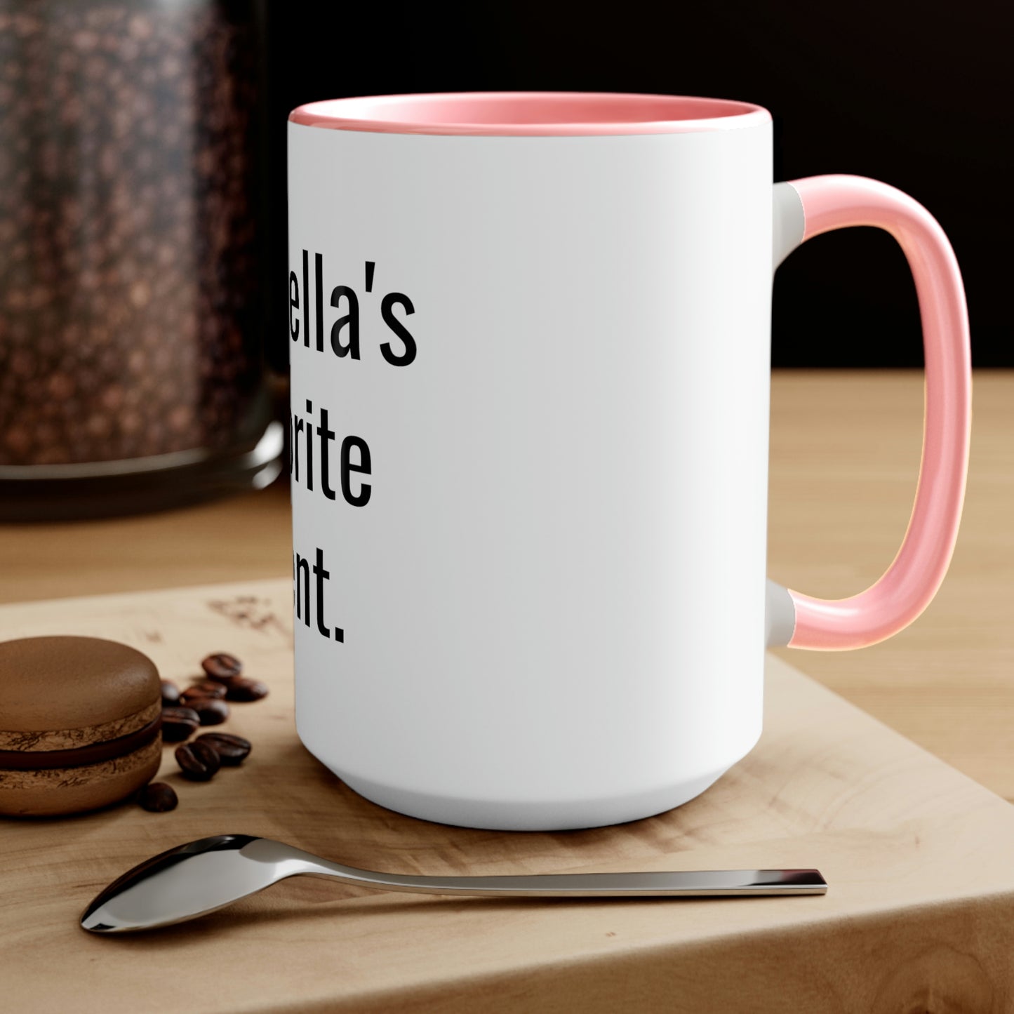 Isabella's Favorite Parent. Two-Tone Coffee Mugs, 15oz