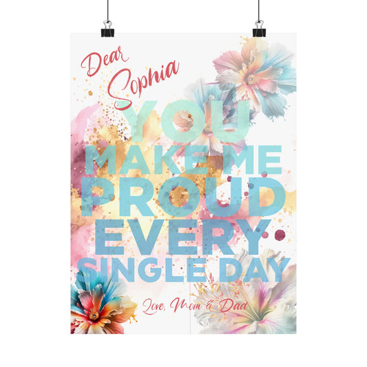 Personalized 'Guiding Stars' Poster - "You make me proud every single day"