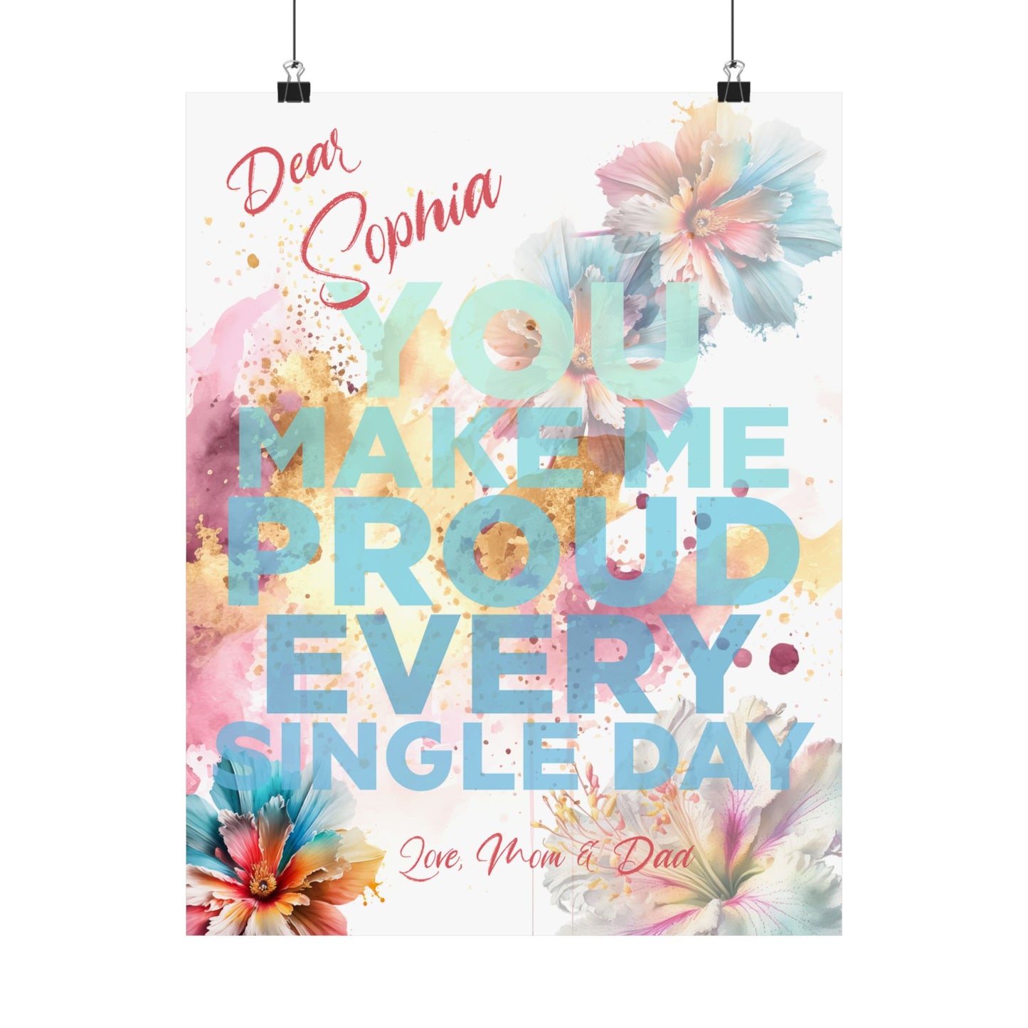 Personalized 'Guiding Stars' Poster - "You make me proud every single day"