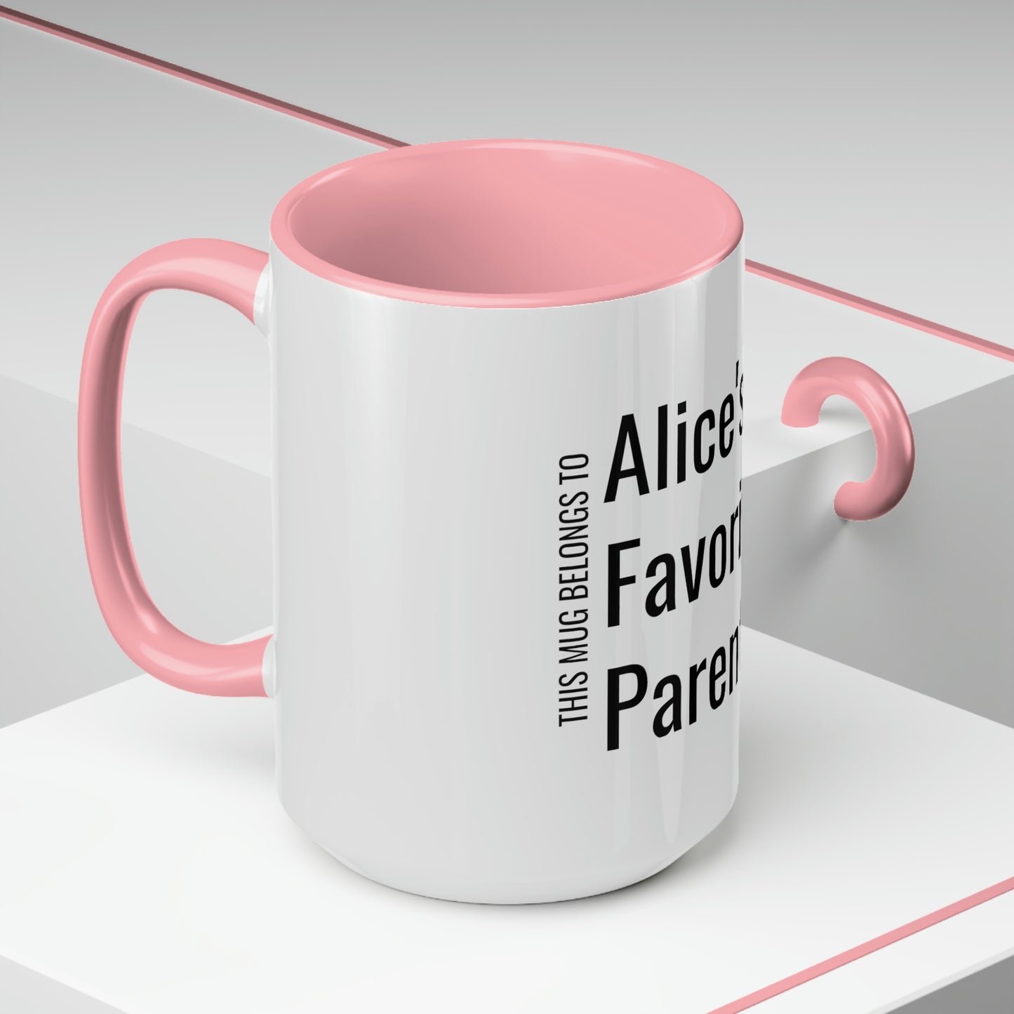 Alice's Favorite Parent. Two-Tone Coffee Mugs, 15oz