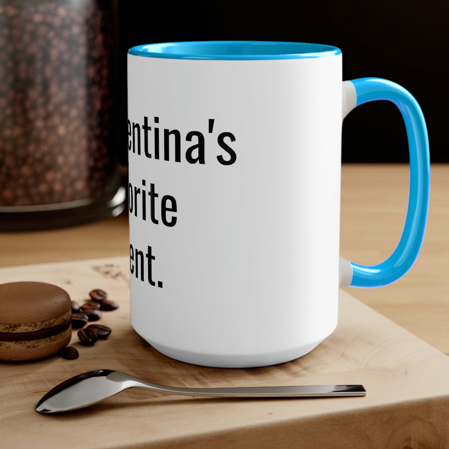 Valentina's Favorite Parent. Two-Tone Coffee Mugs, 15oz