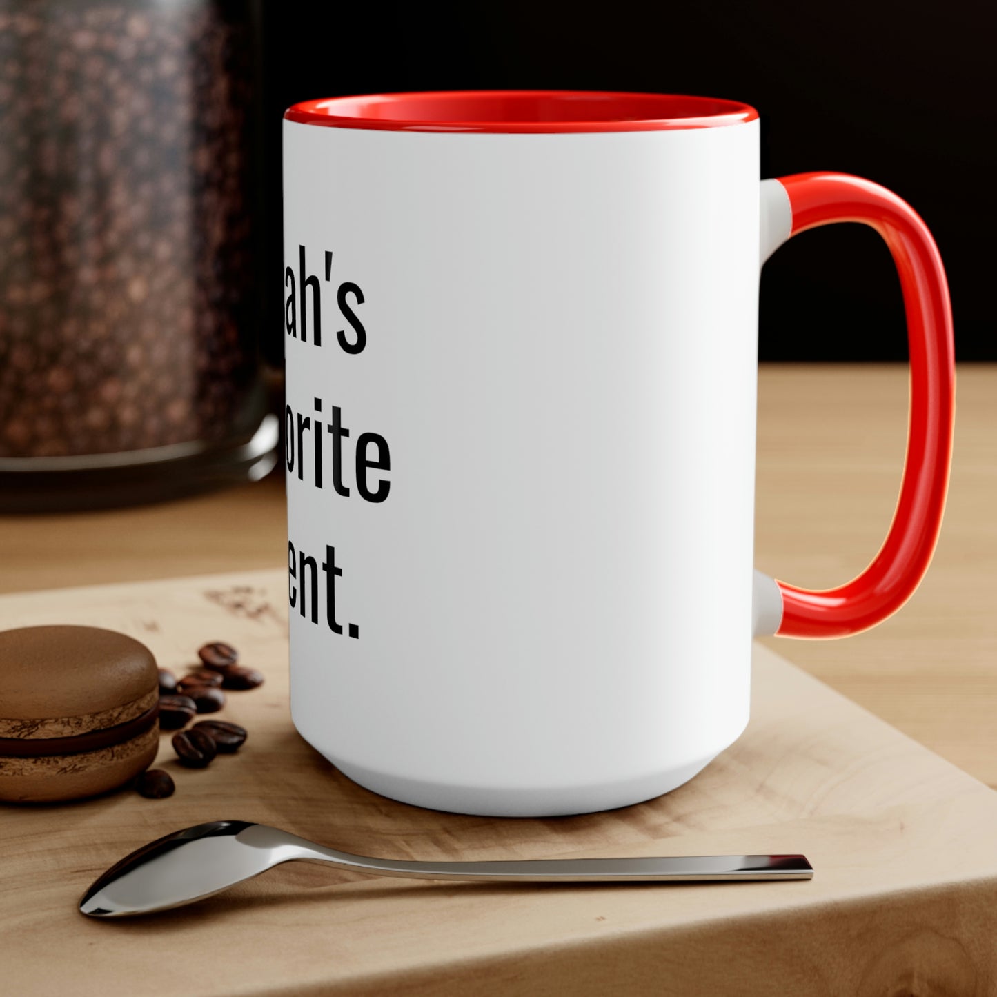 Micah's Favorite Parent. Two-Tone Coffee Mugs, 15oz