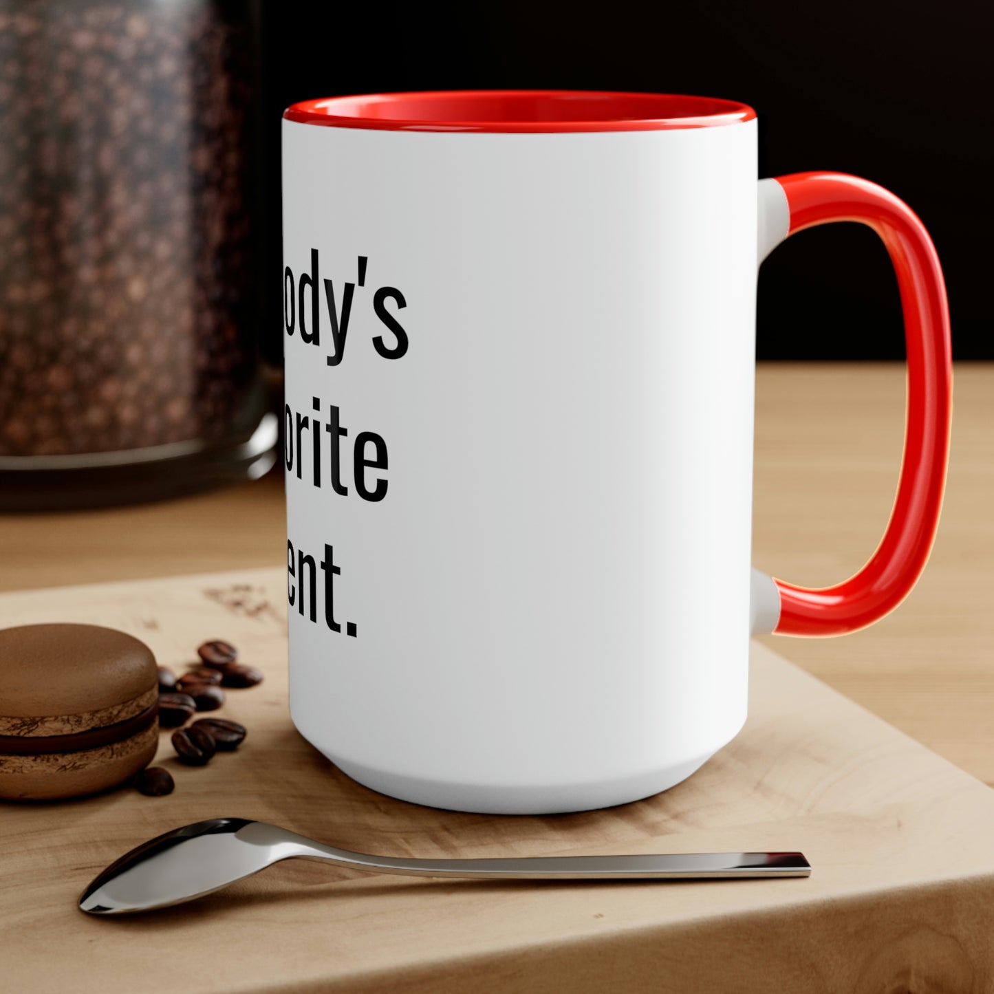 Melody's Favorite Parent. Two-Tone Coffee Mugs, 15oz