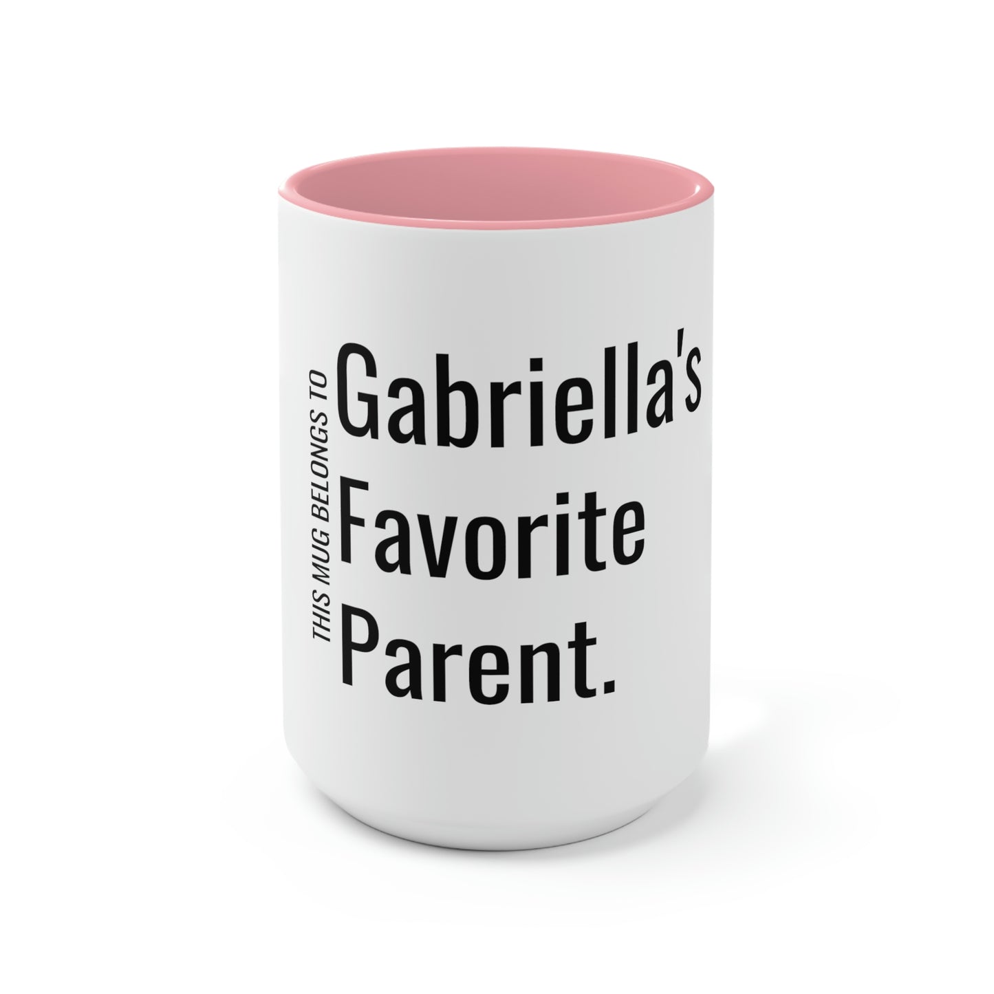 Gabriella's Favorite Parent. Two-Tone Coffee Mugs, 15oz