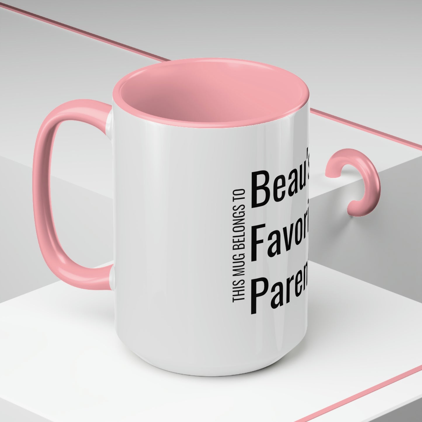 Beau's Favorite Parent. Two-Tone Coffee Mugs, 15oz