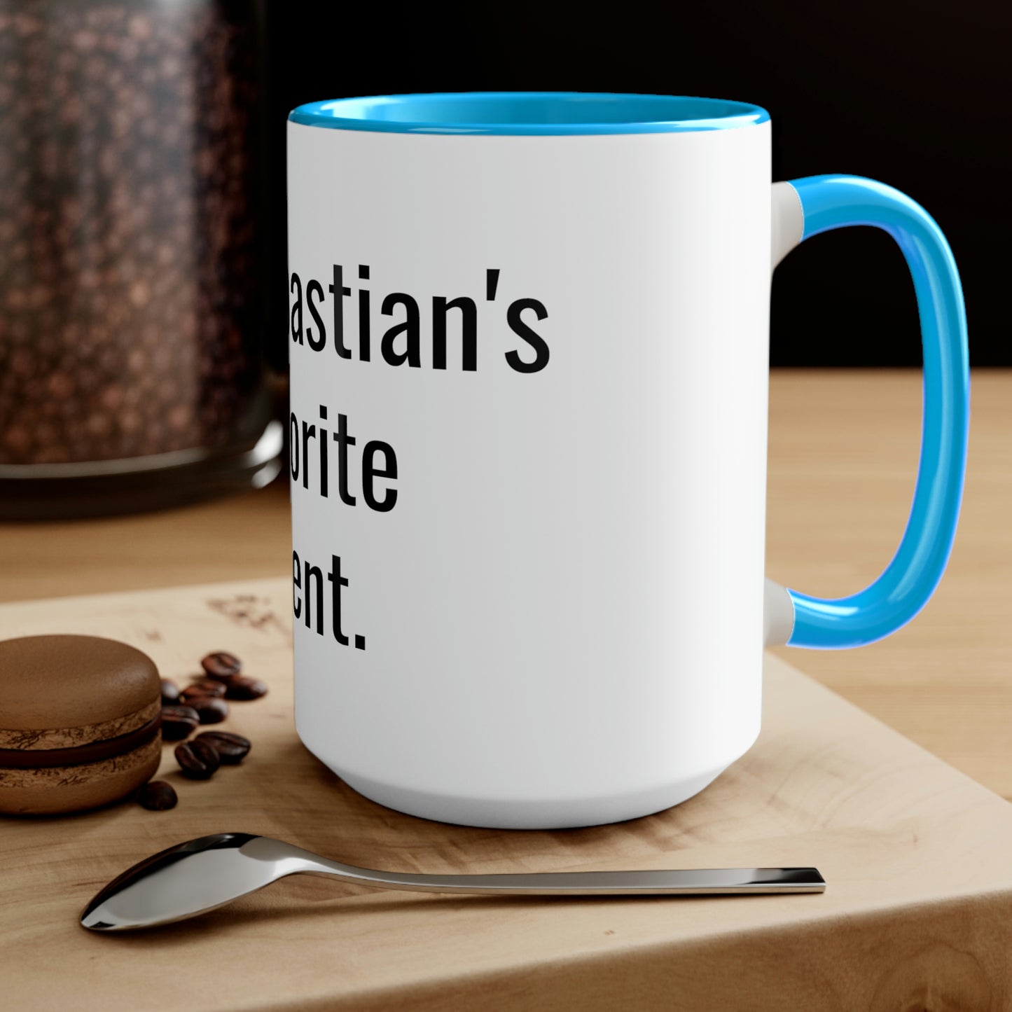 Sebastian's Favorite Parent. Two-Tone Coffee Mugs, 15oz