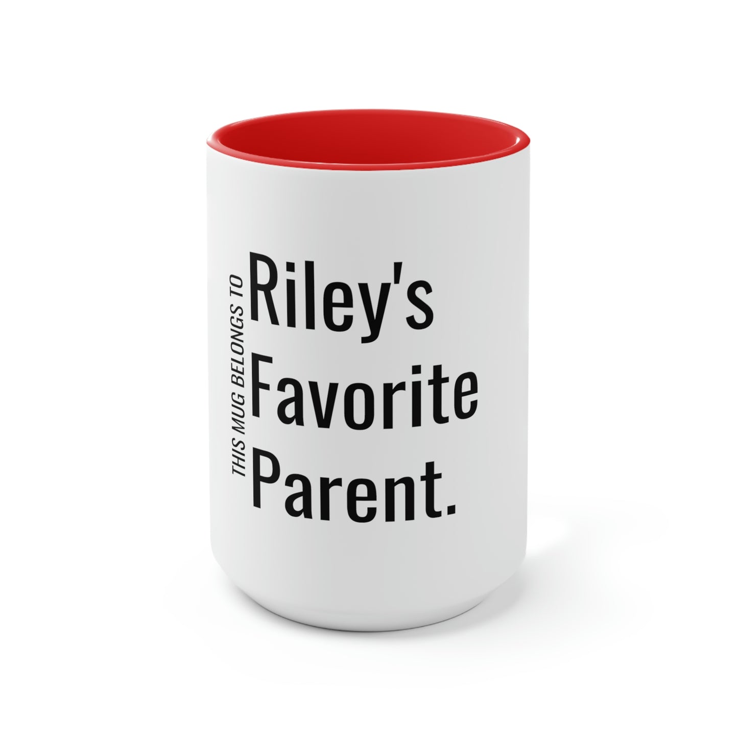 Riley's Favorite Parent. Two-Tone Coffee Mugs, 15oz