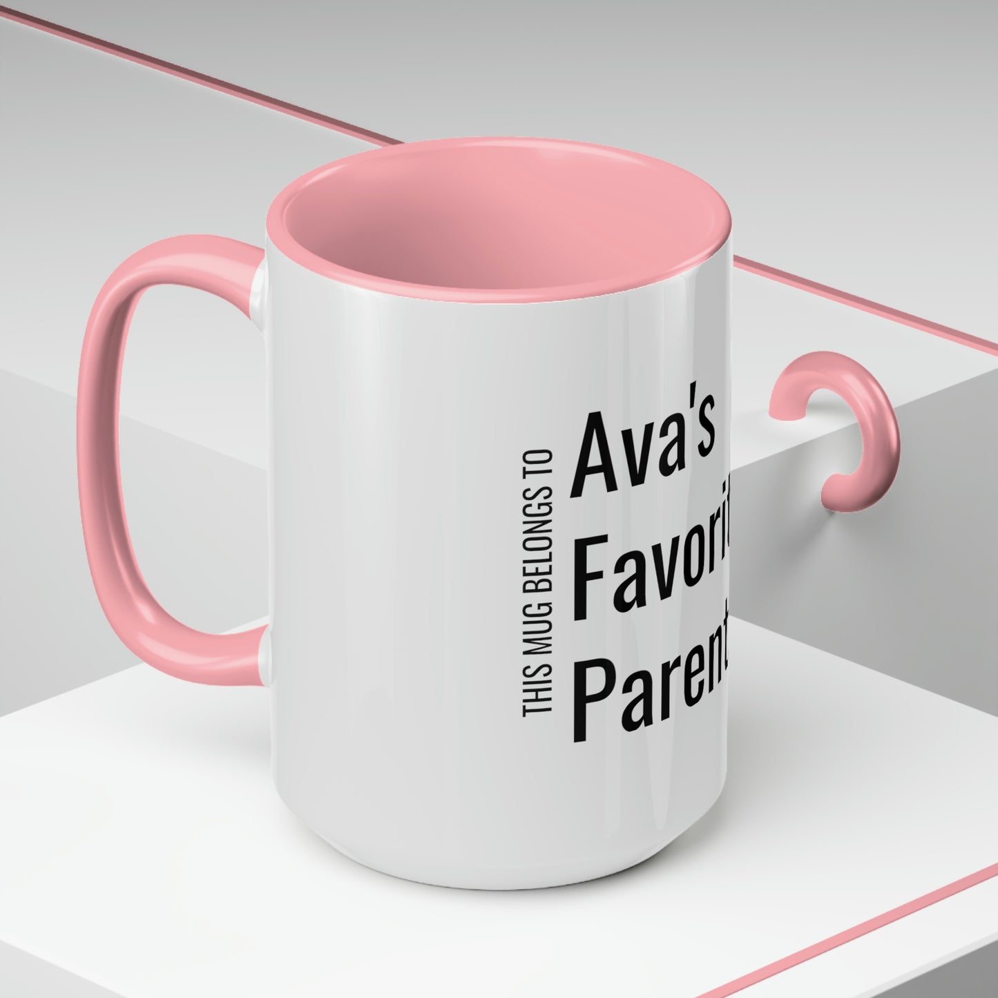 Ava's Favorite Parent. Two-Tone Coffee Mugs, 15oz
