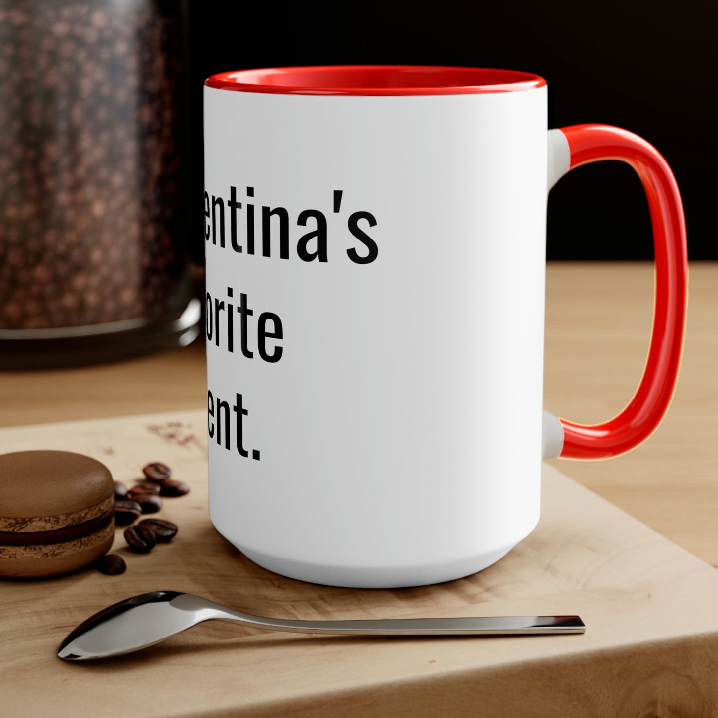 Valentina's Favorite Parent. Two-Tone Coffee Mugs, 15oz