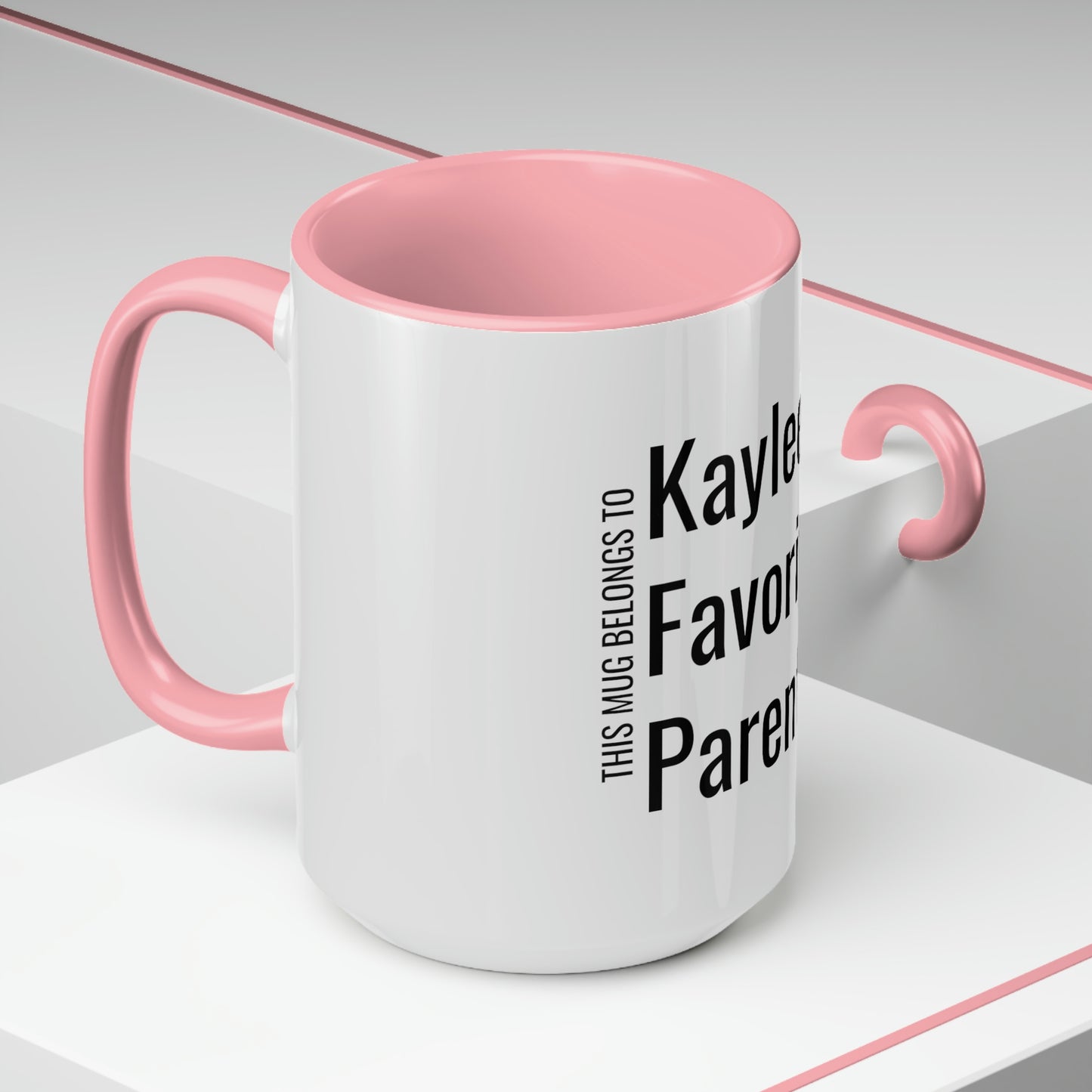 Kaylee's Favorite Parent. Two-Tone Coffee Mugs, 15oz