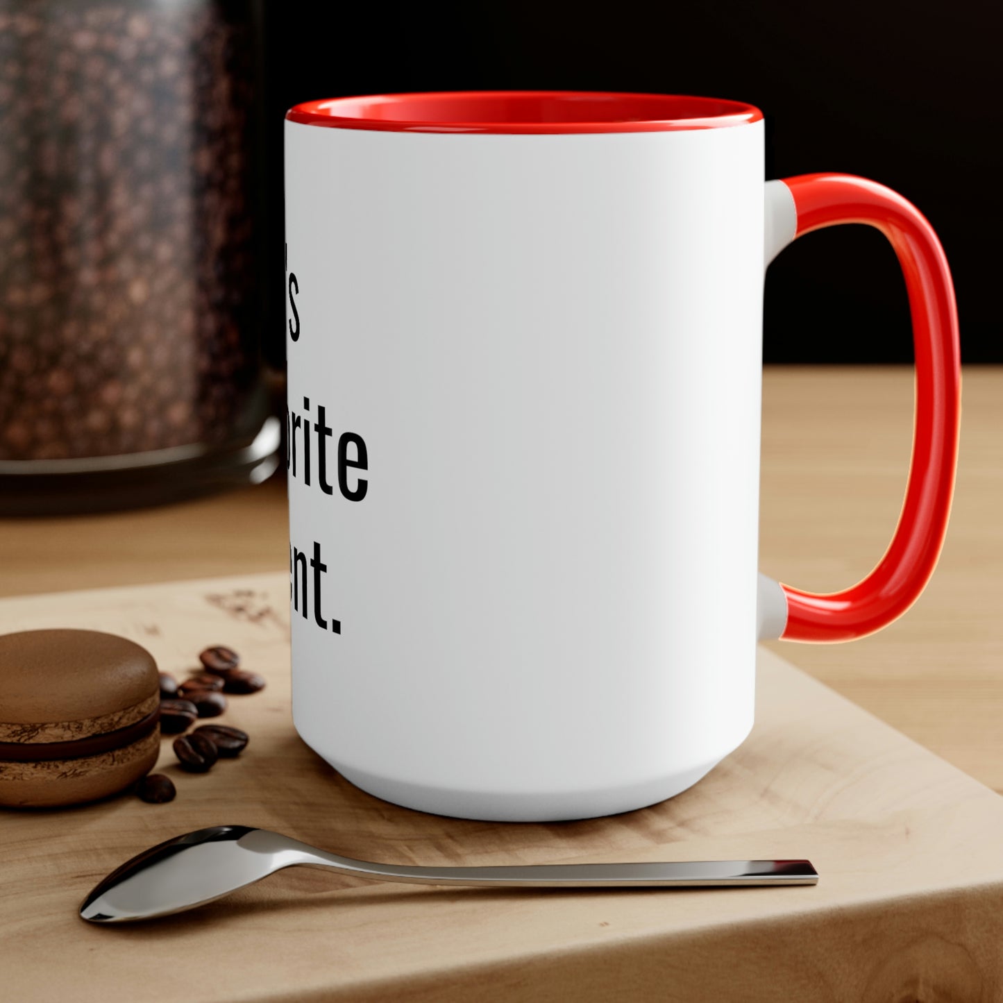 Aria's Favorite Parent. Two-Tone Coffee Mugs, 15oz