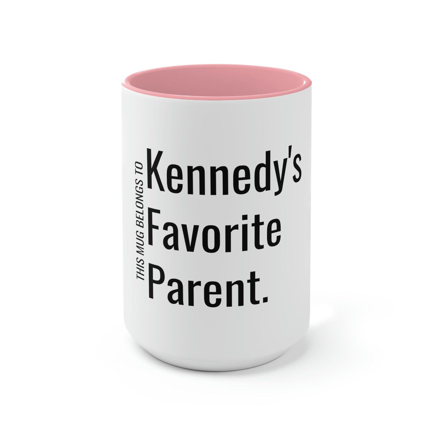 Kennedy's Favorite Parent. Two-Tone Coffee Mugs, 15oz