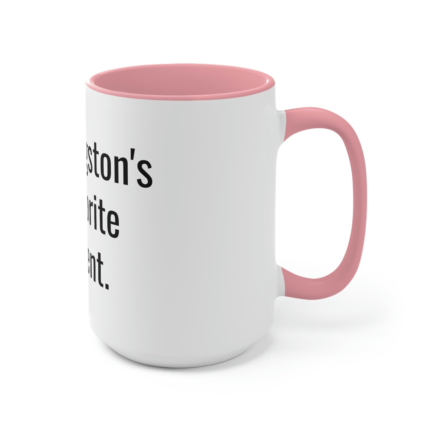 Kingston's Favorite Parent. Two-Tone Coffee Mugs, 15oz