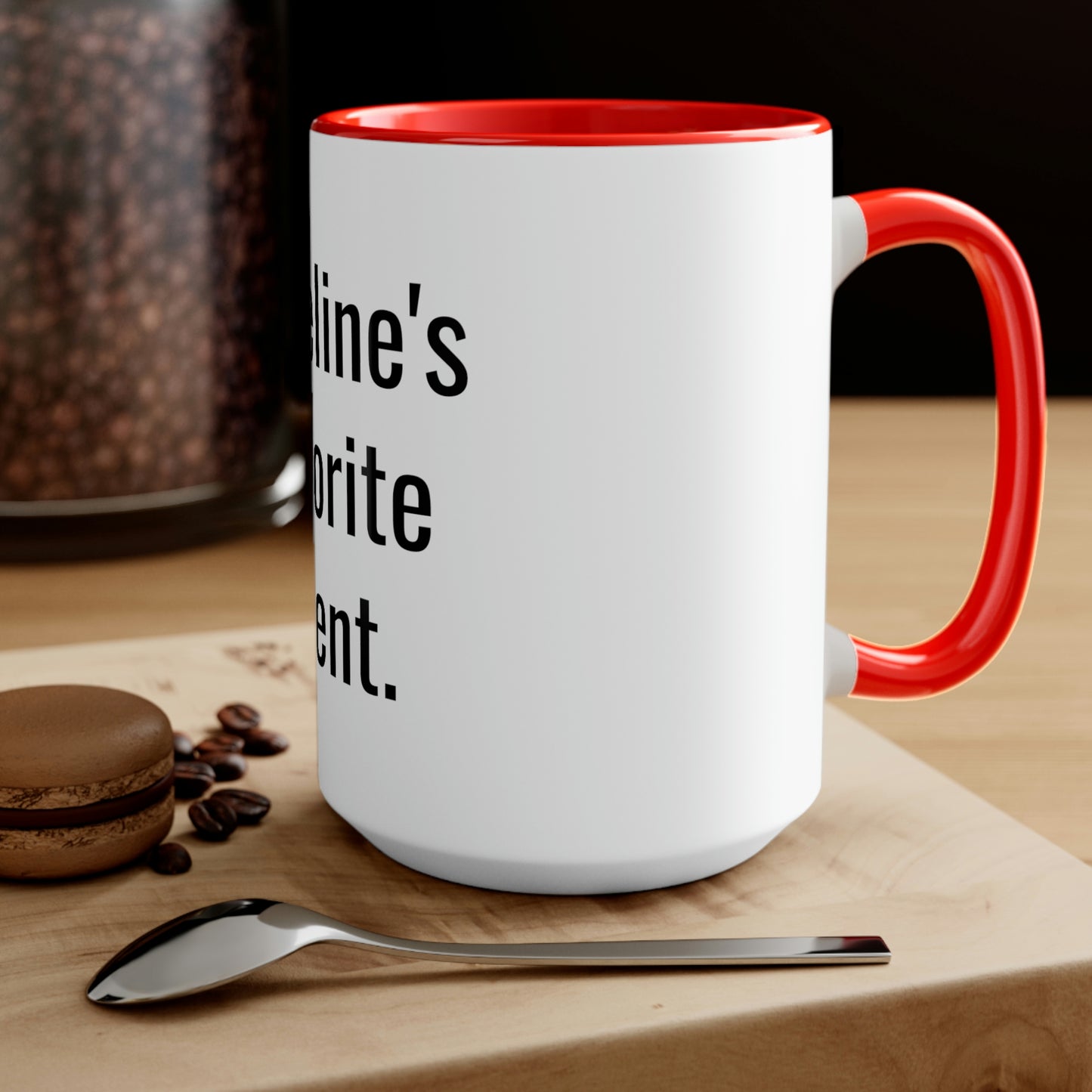 Adeline's Favorite Parent. Two-Tone Coffee Mugs, 15oz