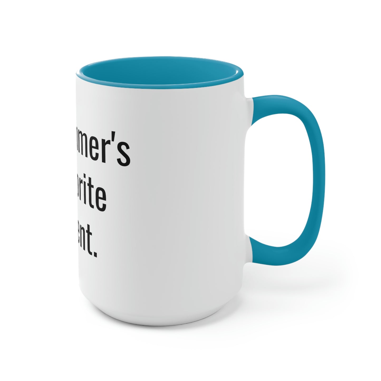 Summer's Favorite Parent. Two-Tone Coffee Mugs, 15oz