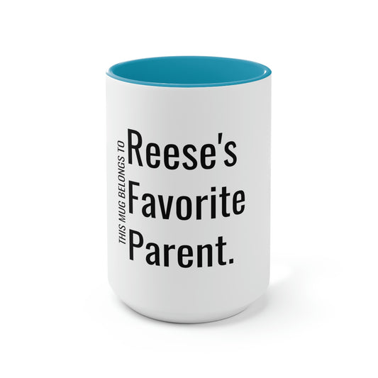 Reese's Favorite Parent. Two-Tone Coffee Mugs, 15oz