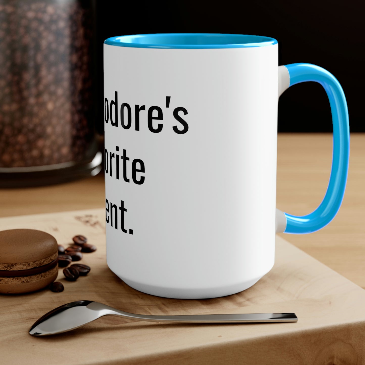 Theodore's Favorite Parent. Two-Tone Coffee Mugs, 15oz
