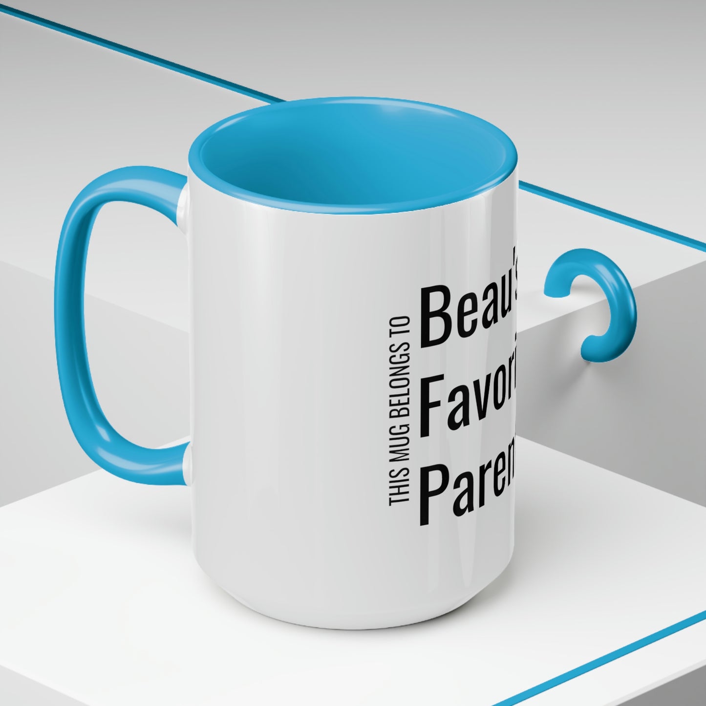 Beau's Favorite Parent. Two-Tone Coffee Mugs, 15oz