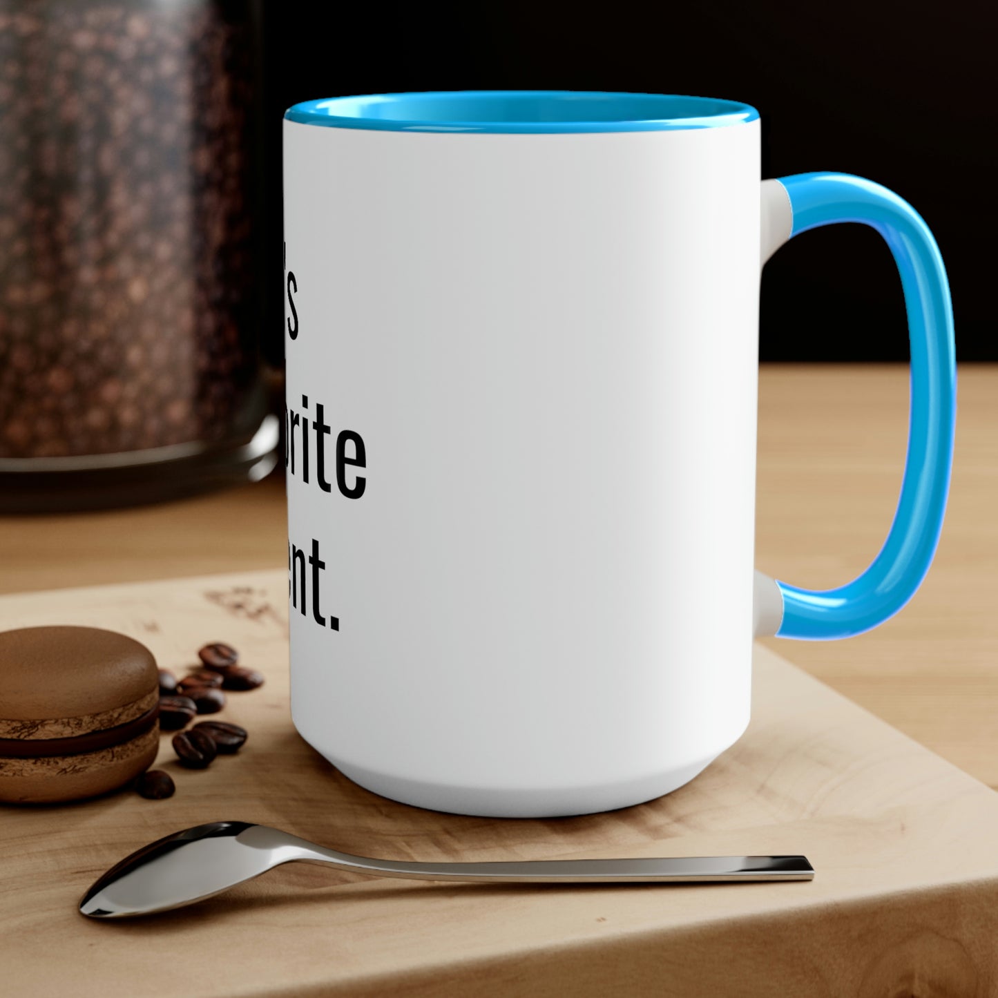 Aria's Favorite Parent. Two-Tone Coffee Mugs, 15oz