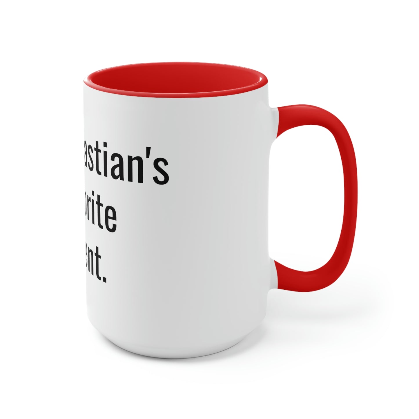 Sebastian's Favorite Parent. Two-Tone Coffee Mugs, 15oz