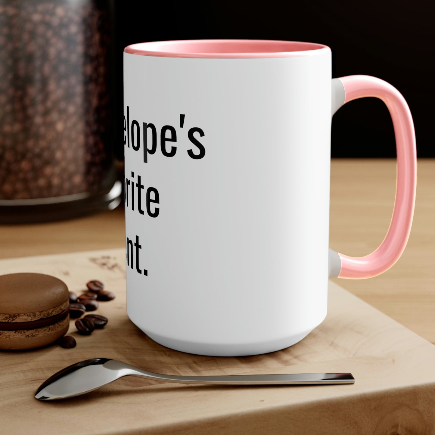 Penelope's Favorite Parent. Two-Tone Coffee Mugs, 15oz