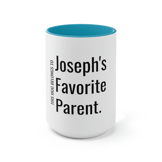 Joseph's Favorite Parent. Two-Tone Coffee Mugs, 15oz