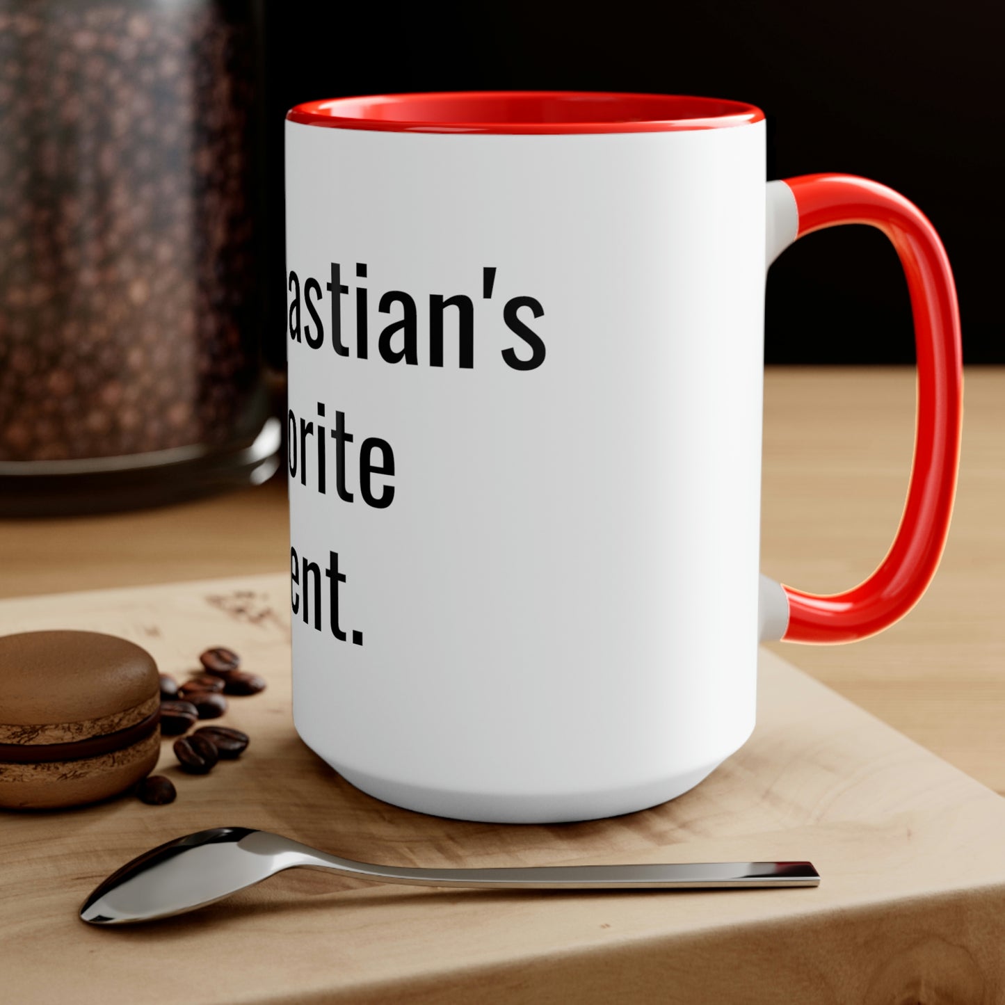 Sebastian's Favorite Parent. Two-Tone Coffee Mugs, 15oz