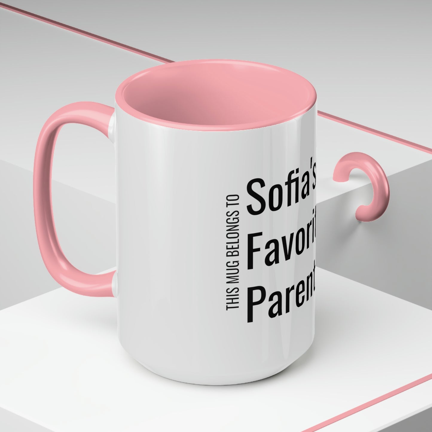 Sofia's Favorite Parent. Two-Tone Coffee Mugs, 15oz