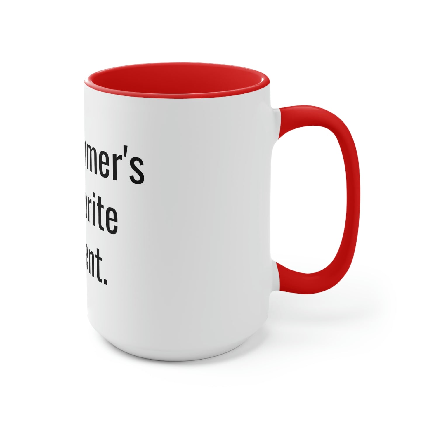 Summer's Favorite Parent. Two-Tone Coffee Mugs, 15oz
