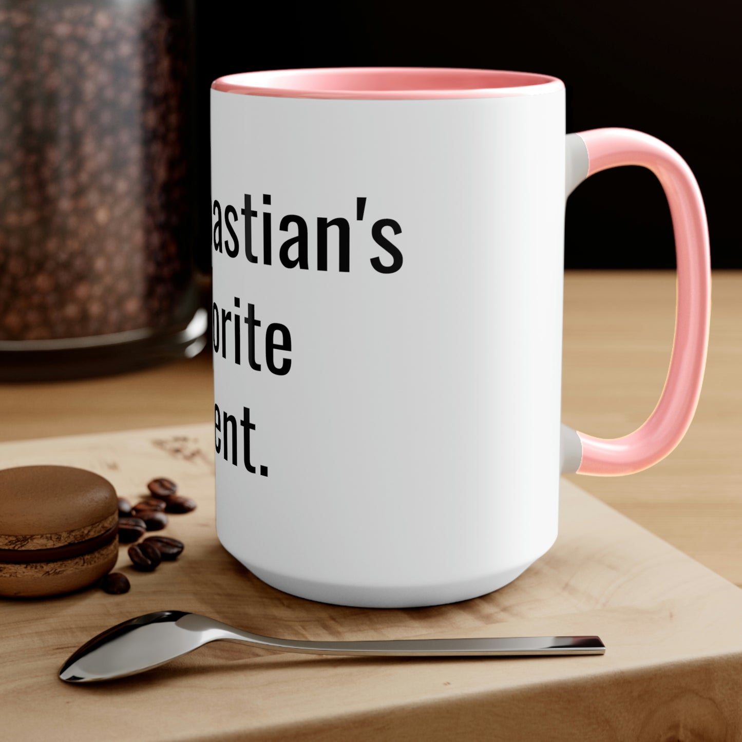 Sebastian's Favorite Parent. Two-Tone Coffee Mugs, 15oz